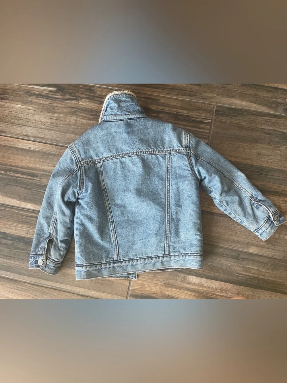 Gap Kids Light Blue Denim Sherpa Jacket Size 4